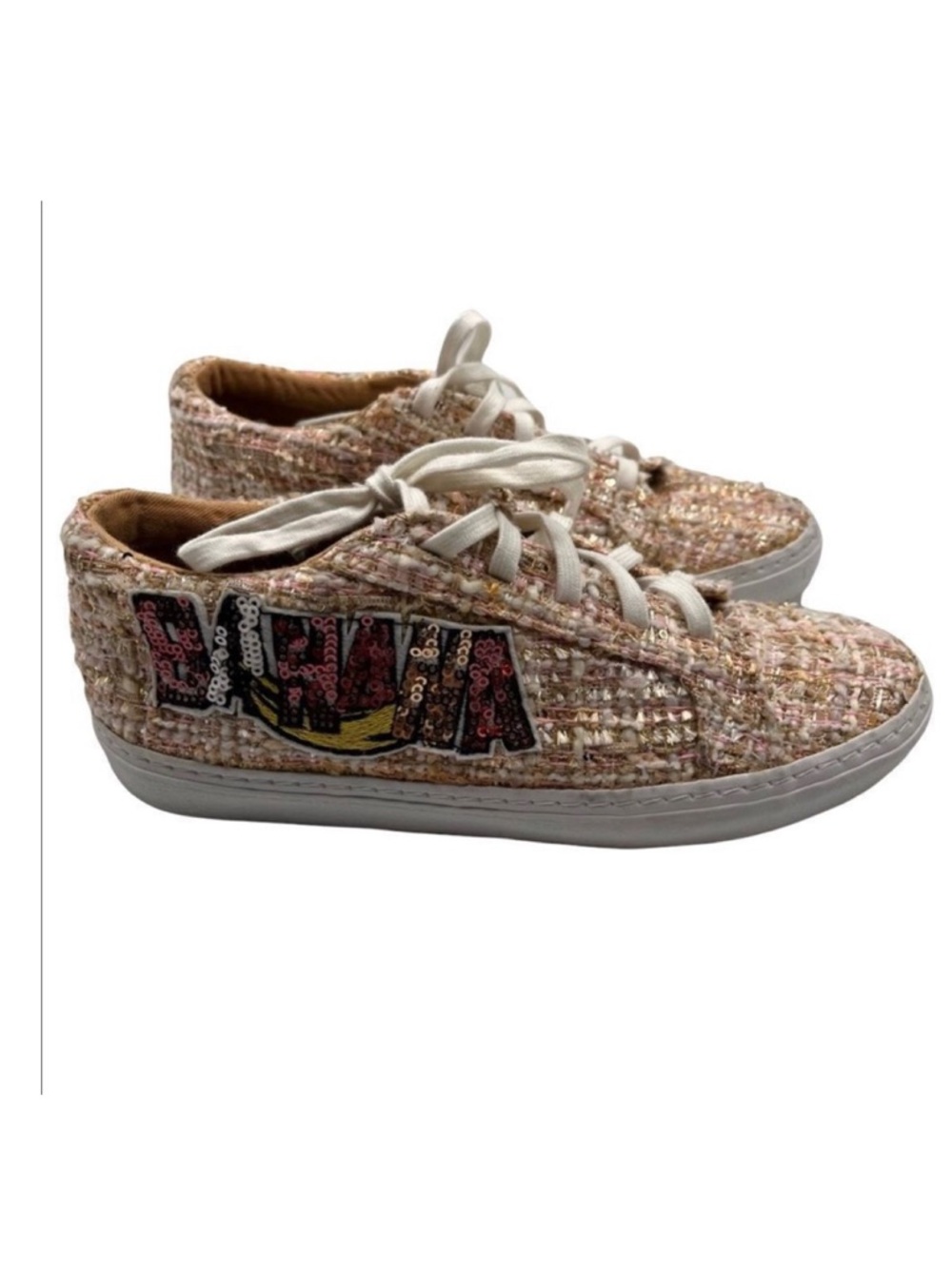 Zara Banana Tweed Fashion Sneakers Shoes EU Sz 35